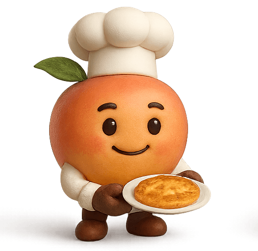 Momo the chef mascot holding a pizza