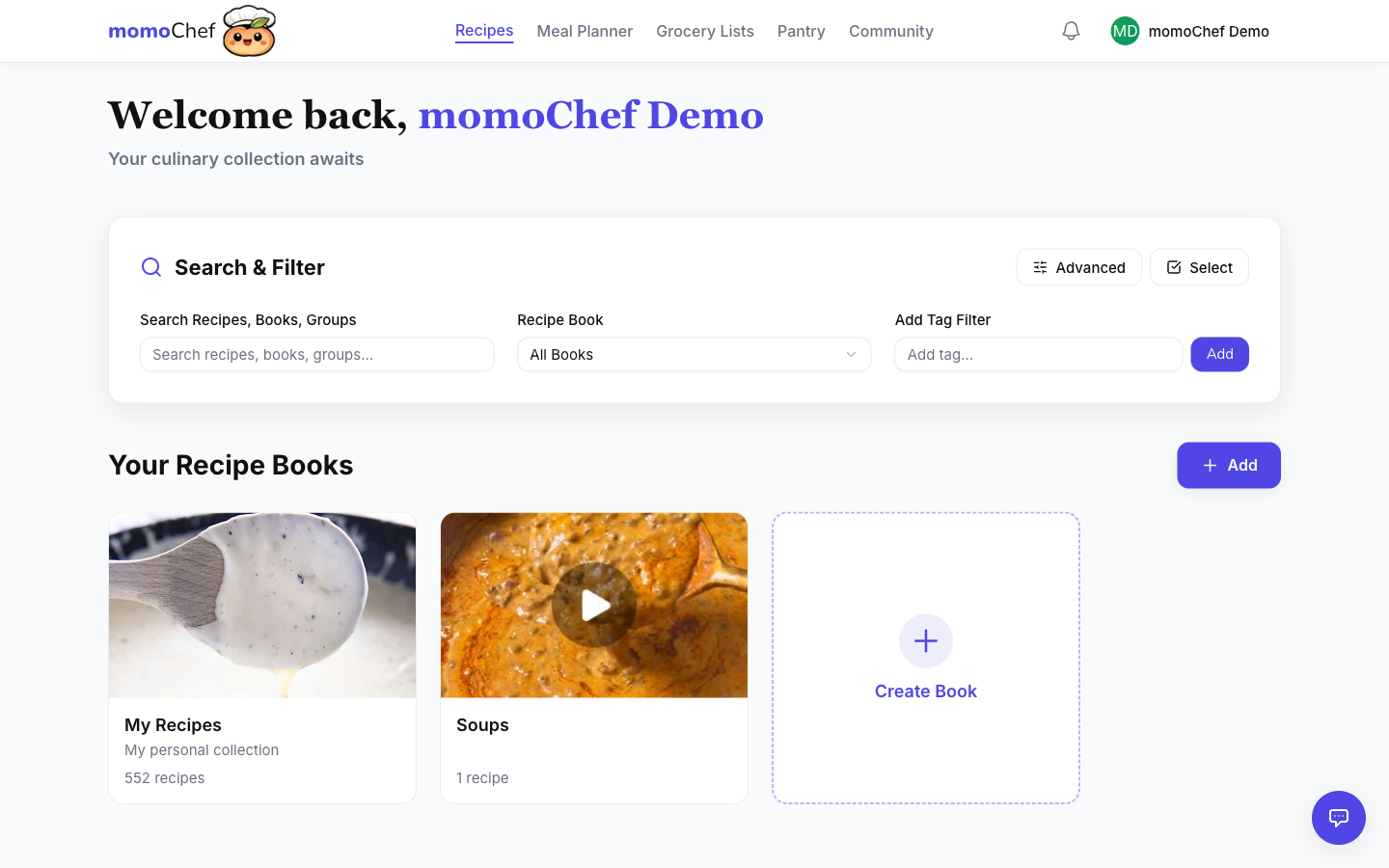 Recipes list
